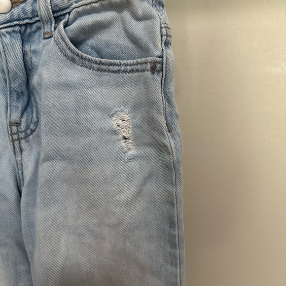 Wonder Nation Girls Light Wash Wide Leg Minimal Distressed Denim Jeans size 7 - Picture 3 of 7